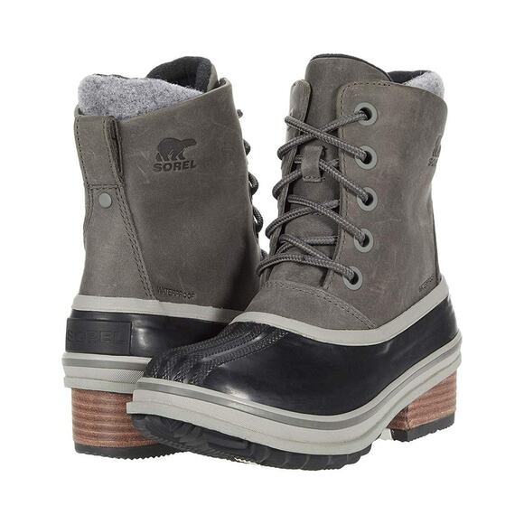SOREL Women's 6 Shoes SLIMPACK III LACE Winter Boots Gray Heel - Picture 2 of 11